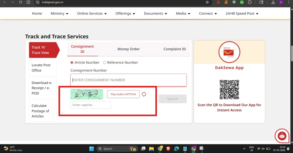 Complete the CAPTCHA if shown.