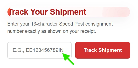 Enter the Tracking Number